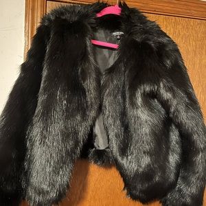 Faux fur crop coat